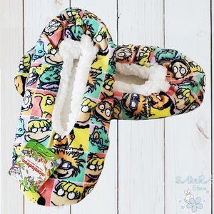 NWT RUGRATS NICKELODEON WINTER WOMEN'S SLIPPERS SOCKS GRIPPERS SIZE S/M M/L